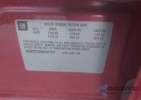 2008 Cadillac Cts Standard from USA, damaged, VIN 1G6DT57V080197287